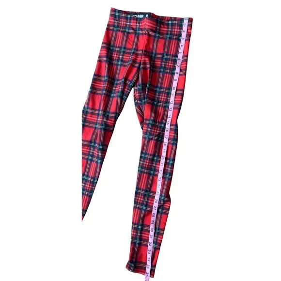 Black Milk Red Tartan Leggings Size Medium - Picture 6 of 8